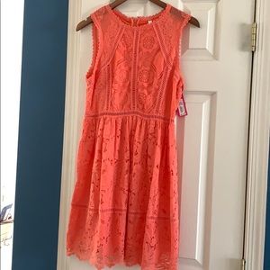 Coral lace dress